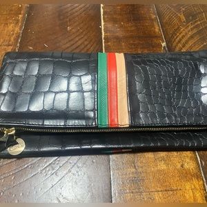 Clare V. Desert stripe clutch